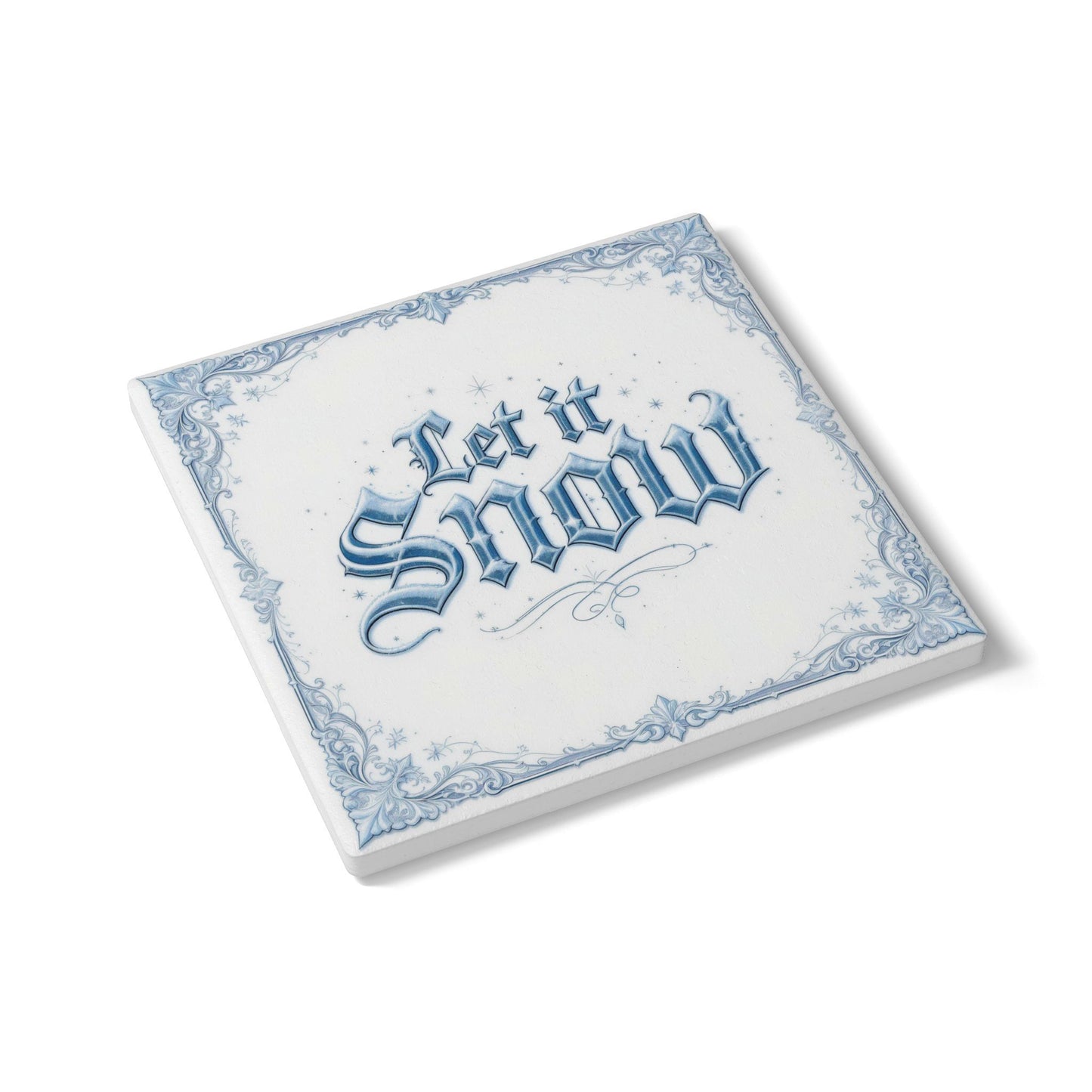 Let It Snow Ceramic Coaster (Light Mode)
