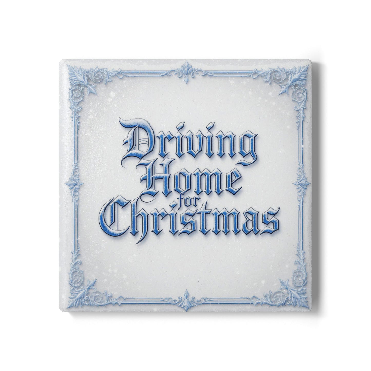 Driving Home For Christmas Ceramic Coaster (Light Mode)