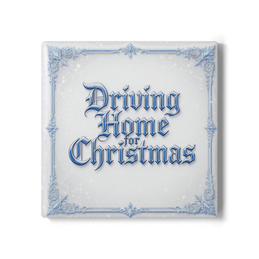 Driving Home For Christmas Ceramic Coaster (Light Mode)