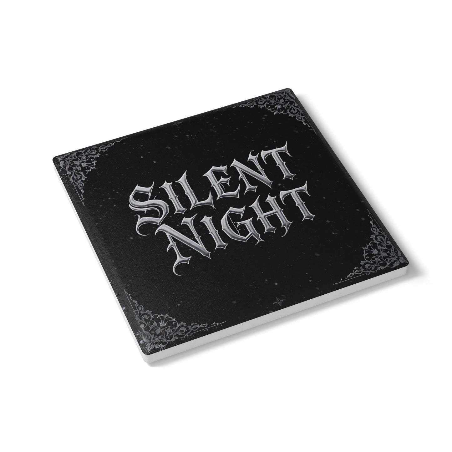 Silent Night Ceramic Coaster (Dark Mode)