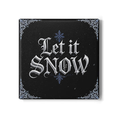 Let It Snow Ceramic Coaster (Dark Mode)