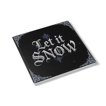 Let It Snow Ceramic Coaster (Dark Mode)