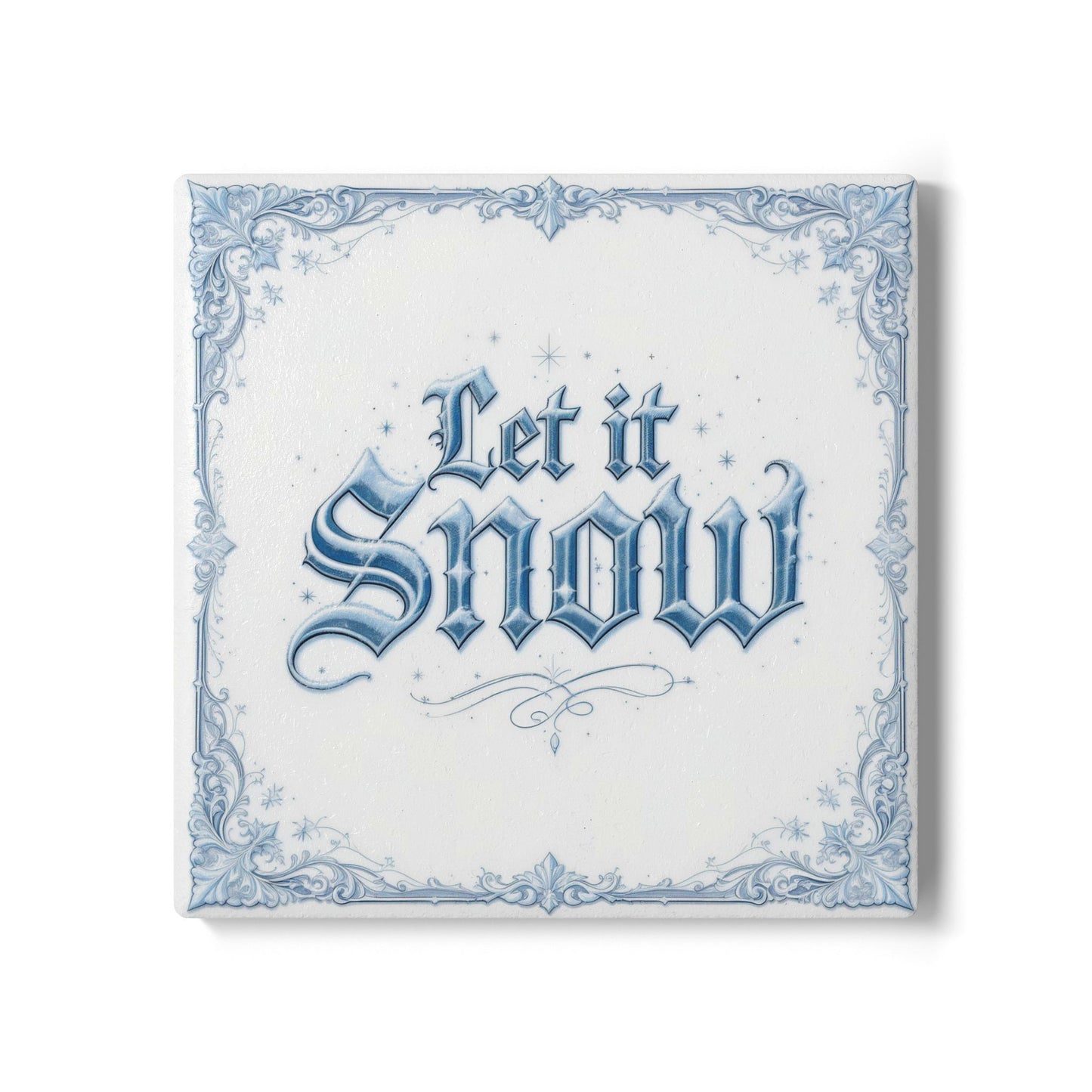 Let It Snow Ceramic Coaster (Light Mode)