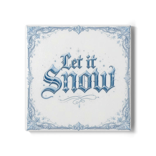 Let It Snow Ceramic Coaster (Light Mode)