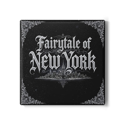 Fairytale Of New York Ceramic Coaster (Dark Mode)