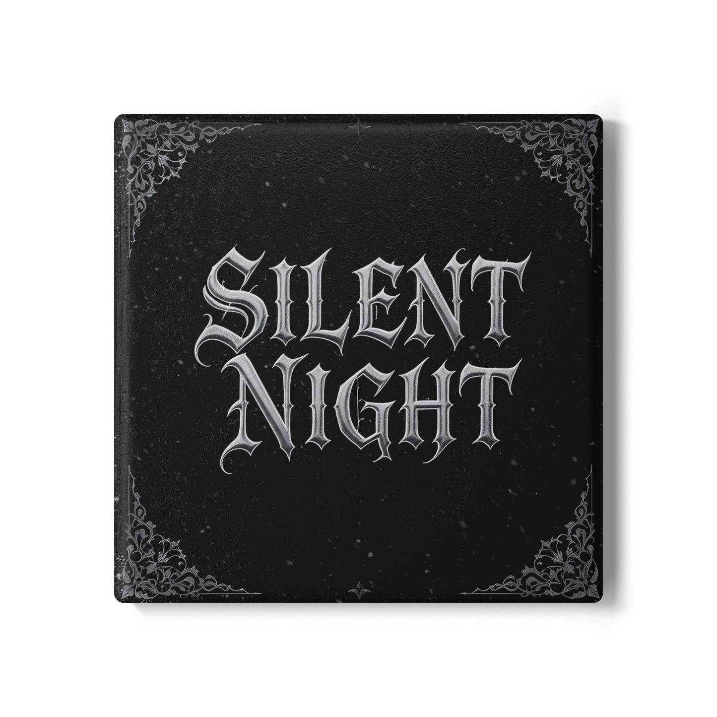 Silent Night Ceramic Coaster (Dark Mode)