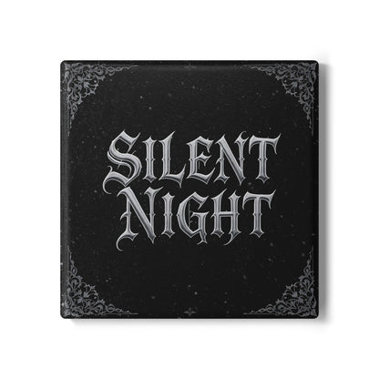 Silent Night Ceramic Coaster (Dark Mode)