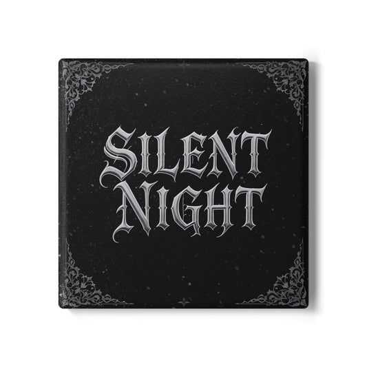 Silent Night Ceramic Coaster (Dark Mode)